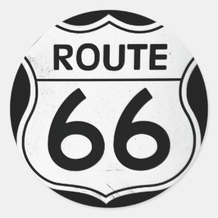 Route 66 sign classic round sticker