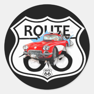Route 66 sign gifts classic round sticker