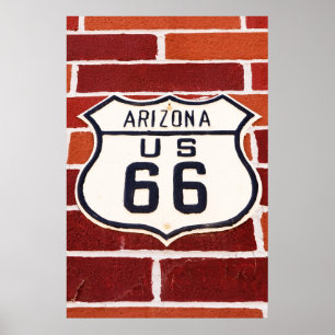 Route 66 Sign On Brick