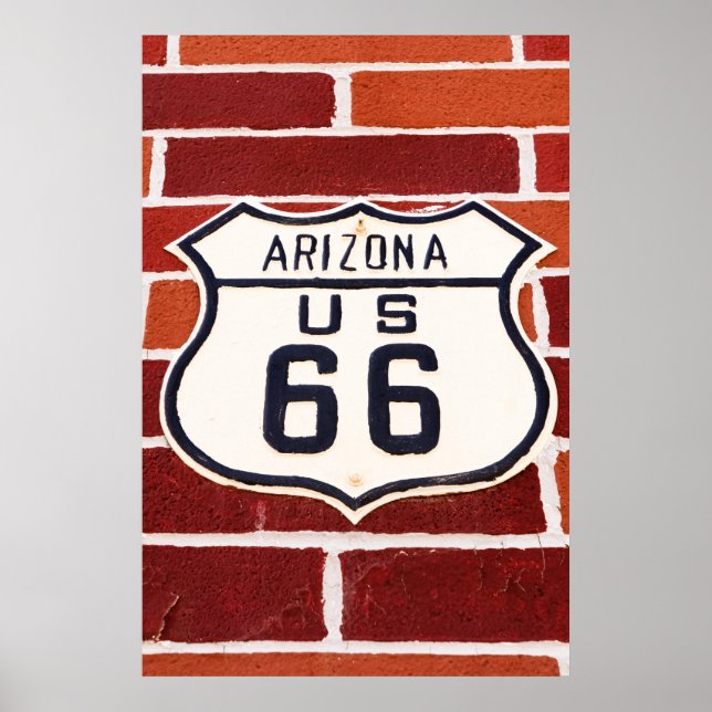 Route 66 Sign On Brick (Front)