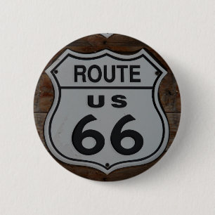 Route 66 sign rustic retro 2 inch round button