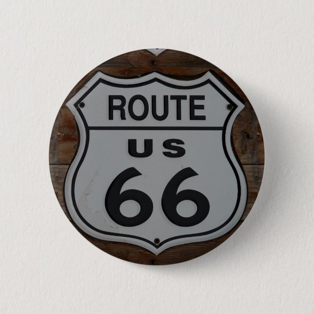 Route 66 sign rustic retro 2 inch round button (Front)