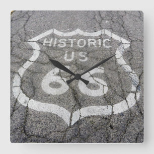Route 66 Square Wall Clock