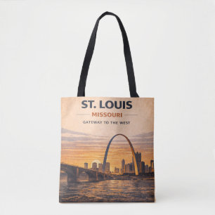 Route 66 St. Louis Gateway Arch Travel Style Tote Bag