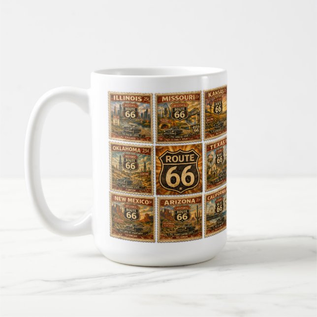 Route 66 State Stamp Kitchenware Commemoration Coffee Mug (Left)