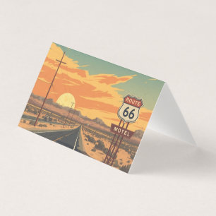 Route 66 Sunset Vintage Road Travel Art