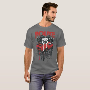 Route 66, T-shirt imprimé Impression de la voiture