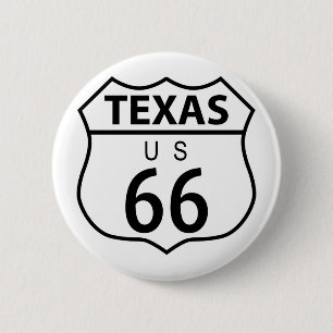 Route 66 Texas 2 Inch Round Button
