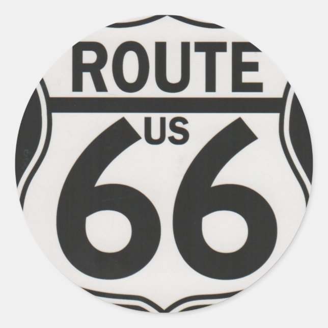 Route 66 - The Mother Road Classic Round Sticker (Front)