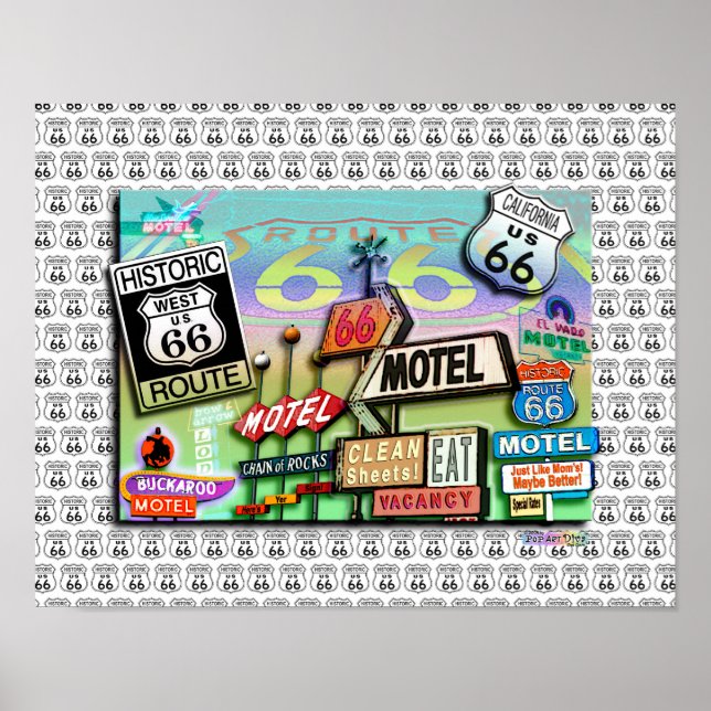 ROUTE 66 - The Mother Road POSTERS & FINE ART (Front)
