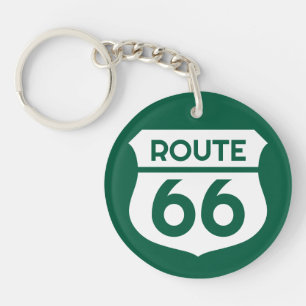 Route 66 US state highway sign custom logo round Keychain