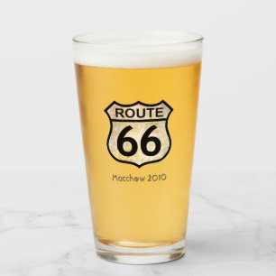 Route 66 Verre avec votre nom, date ou autre texte