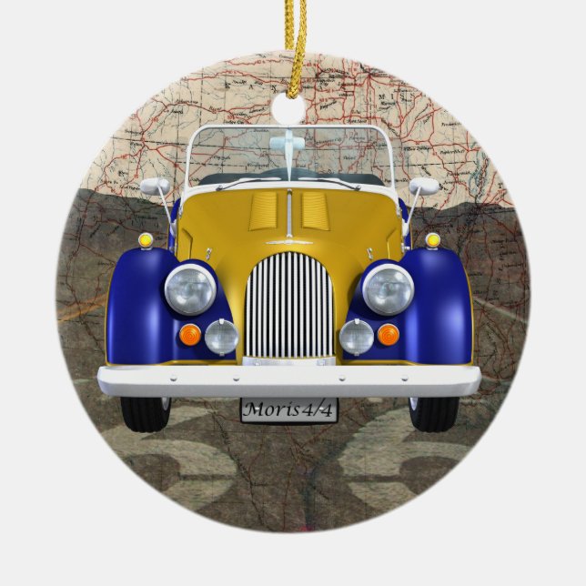 Route 66 Vintage Auto - SRF Ceramic Ornament (Front)