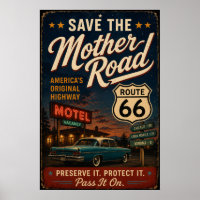 Route 66 Vintage Motel Classic Car Road Trip