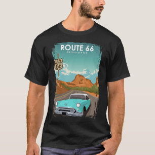 Route 66 Vintage Retro American Travel Poster  T-Shirt