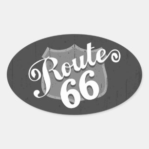 Route 66 Weatherboard Oval Sticker