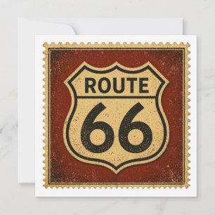 route 66 Weathered Shield Retro Greeting Art