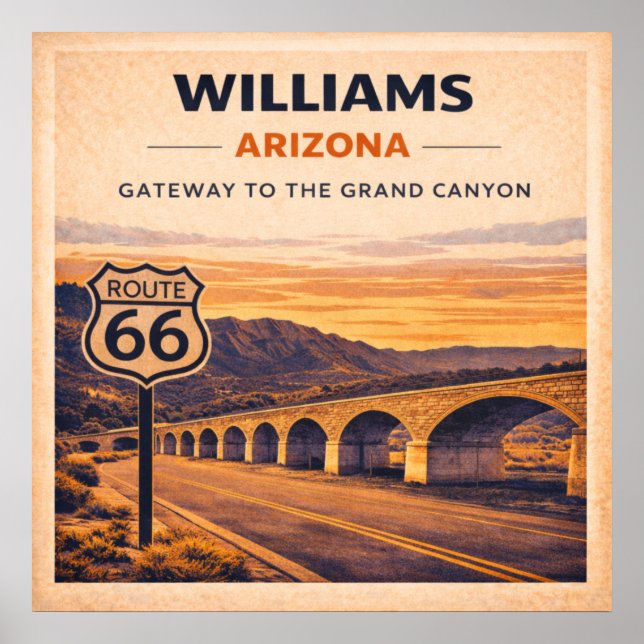 Route 66 Williams Gateway Heritage Poster (Front)