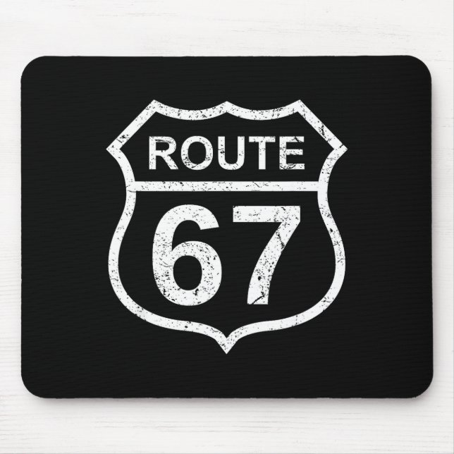 Route 67 Funny Six Seven 6 7 Meme Interstate Highw Mouse Pad (Front)