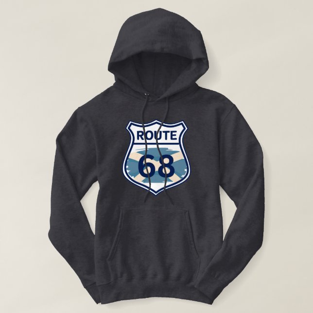Route 68 Scottish Saltire Flag Shield Road Trip Hoodie (Design Front)