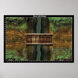 Route avec le pont - affiche de carte de bataille