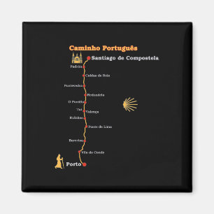 Route Caminho Português De Santiago Stages Camino Magnet