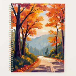 Route d'automne   Aquarelle Feuilles de feuillage 