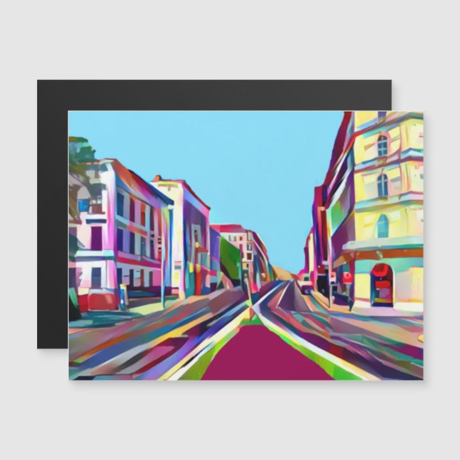 Route de Vienne, Autriche Carte magnétique (Devant / Derrière)