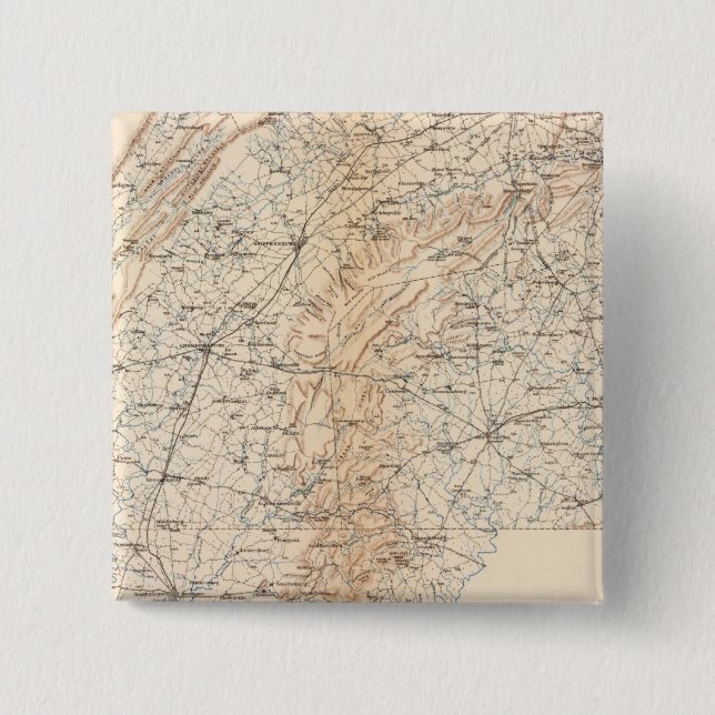 Route, Gettysburg campaign 2 Inch Square Button (Front)