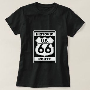 Route historique 66 T-shirt Dames Noir