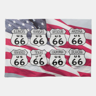 Route US 66 States Kitchen Towel