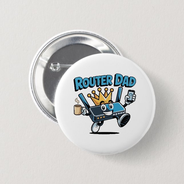  Router Dad Funny Tech Design 2 Inch Round Button (Front & Back)