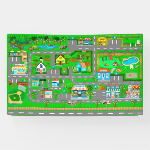 Routes de ville pour voitures 3x5 Bannière