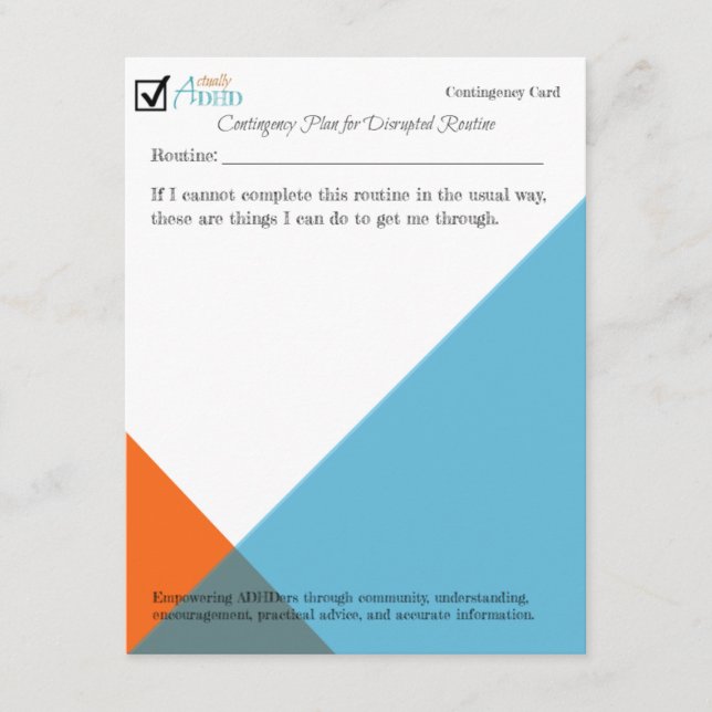 Routine Disruption Contingency Card (Front)