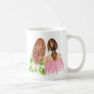 Roux et brune de tasse de cadeau de meilleurs amis