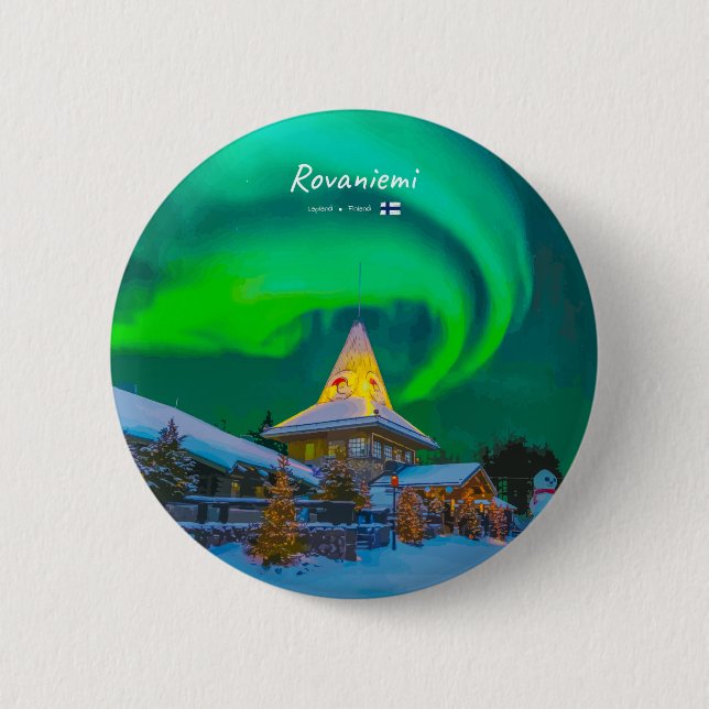 Rovaniemi, Finland - Magic Aurora  2 Inch Round Button (Front)