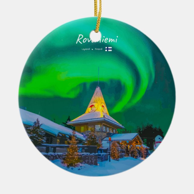 Rovaniemi, Finland - Magic Aurora  Ceramic Ornament (Front)