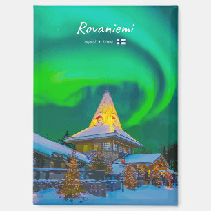 Rovaniemi, Finland - Magic Aurora Flat Magnet