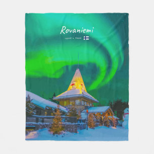 Rovaniemi, Finland - Magic Aurora Fleece Blanket
