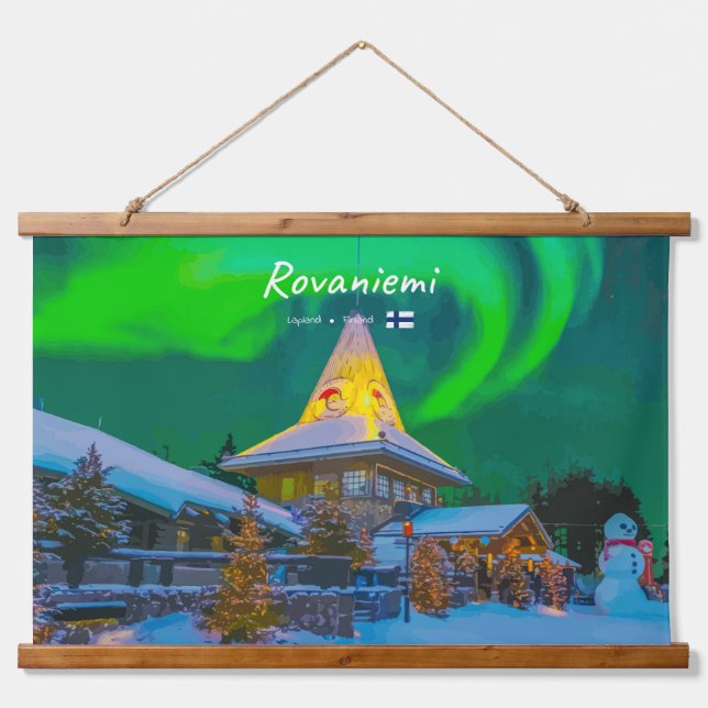 Rovaniemi, Finland - Magic Aurora  Hanging Tapestry (Front)