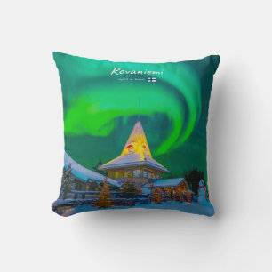 Rovaniemi, Finland - Magic Aurora Throw Pillow