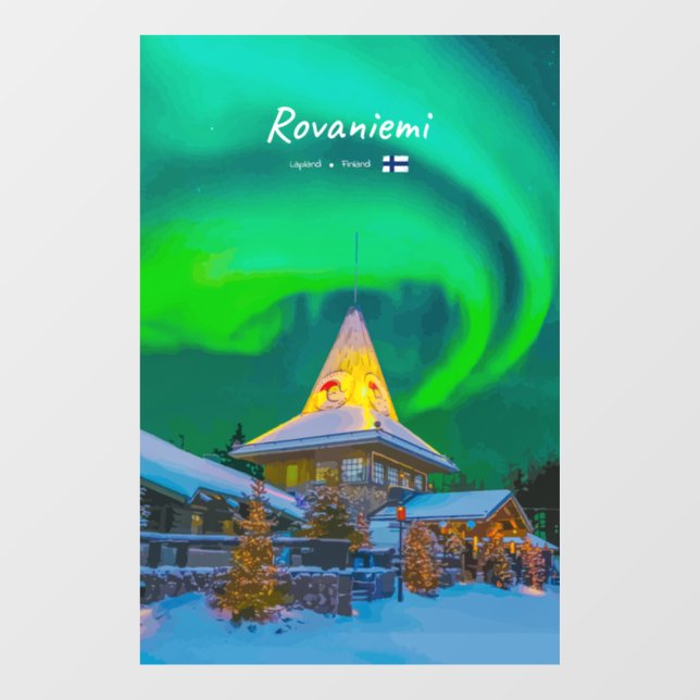 Rovaniemi, Finland - Magic Aurora  Window Cling (Sheet)