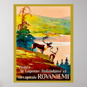 Rovaniemi, Finland, reindeers on the coast Poster