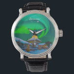Rovaniemi, Finland Watch<br><div class="desc">In the Arctic night,  the aurora illuminates the snowy charm of Rovaniemi,  Finland.</div>