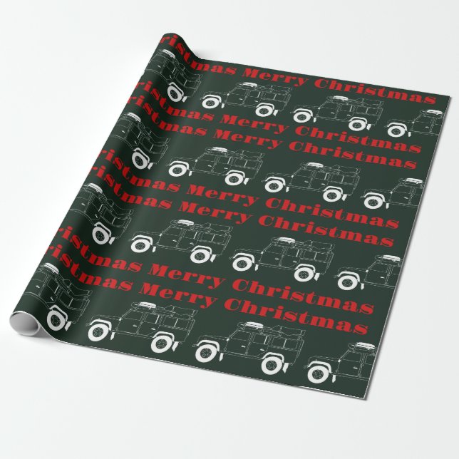 Rover Defender Christmas Paper, Gift Paper, SUV Wrapping Paper (Unrolled)