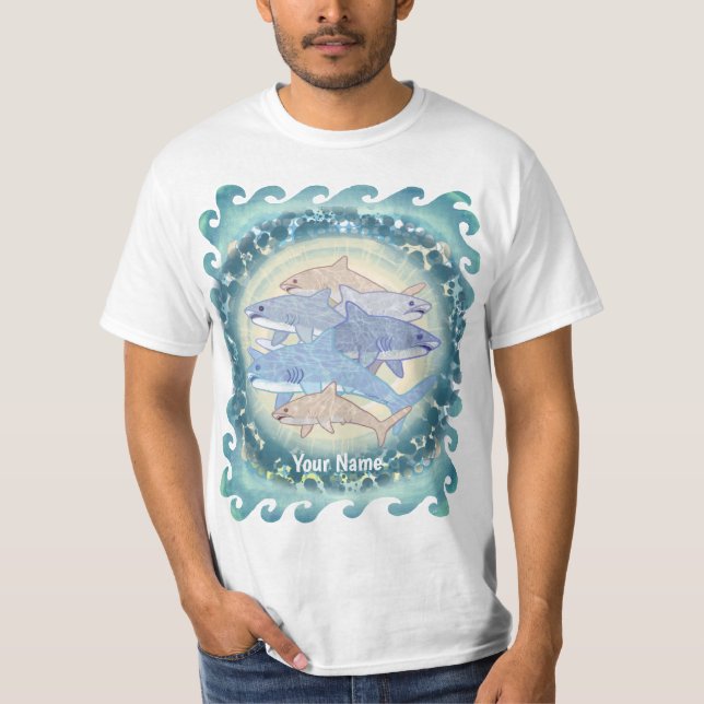 Roving Blue Sharks  t-shirt (Front)