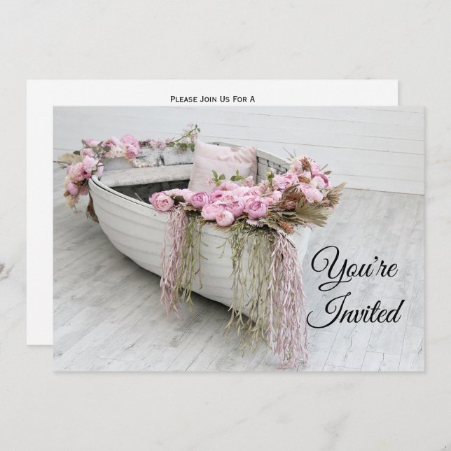 Row Boat Bridal Shower Invitation (Front/Back)