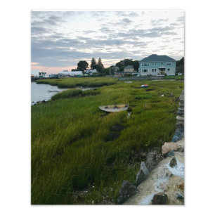 Row Boat in Grass Landscape Photo Print