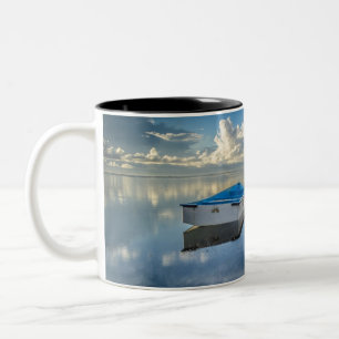 Row Boat On The Water Two-Tone Coffee Mug