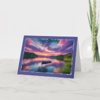 Row Boat on Tranquil Lake Woman's Birthday Card